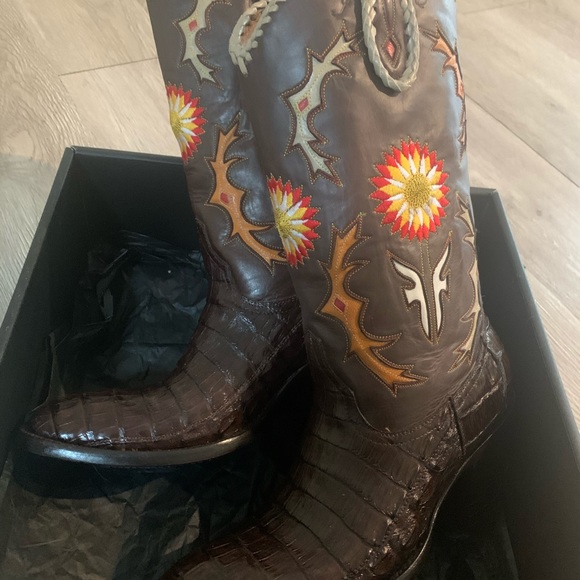 Rare Frye boots crocodile cowboy boots NWT size 7 - Picture 10 of 15